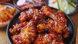 Crispy fried korean chicken wings