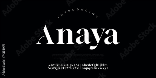 Anaya Abstract modern urban alphabet fonts. Typography sport, technology, fashion, digital, future creative logo font. vector illustration Pro Vector