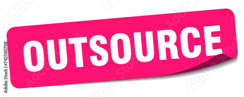 outsource sticker. outsource label photo