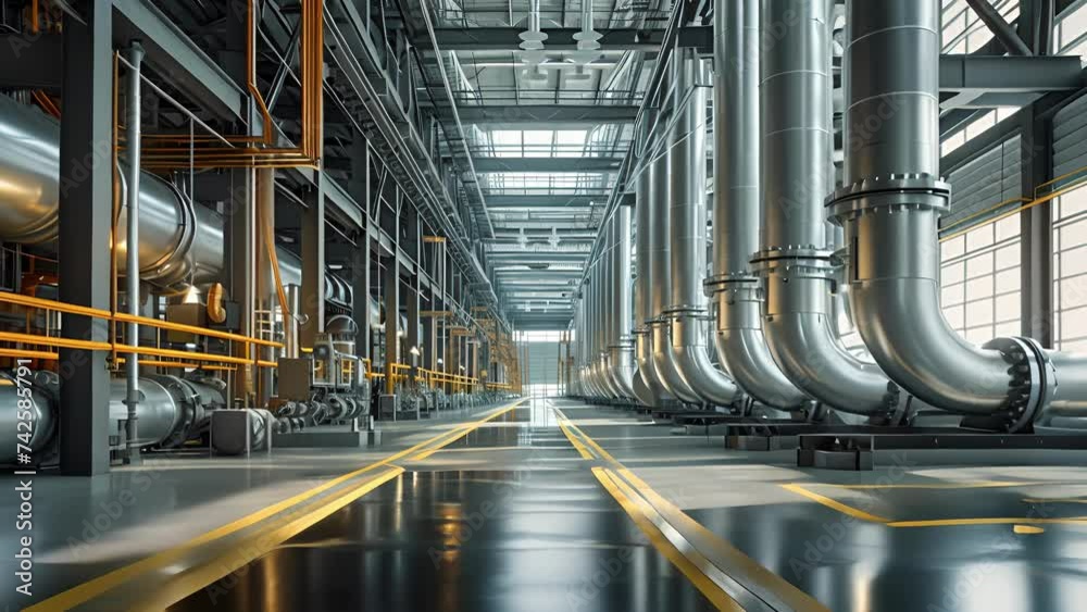 Pipes and filtration equipment dot the factory floor showcasing the companys commitment to implementing advanced carbonneutral technologies. Pipes and filtration equipment dot the factory floor showcasing the companys commitment to implementing advanced carbonneutral technologies.