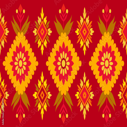 floral ethnic seamless background Geometric ethnic oriental seamless pattern traditional Design for background,carpet,wallpaper,clothing,wrapping,Batik,fabric,Vector illustration embroidery