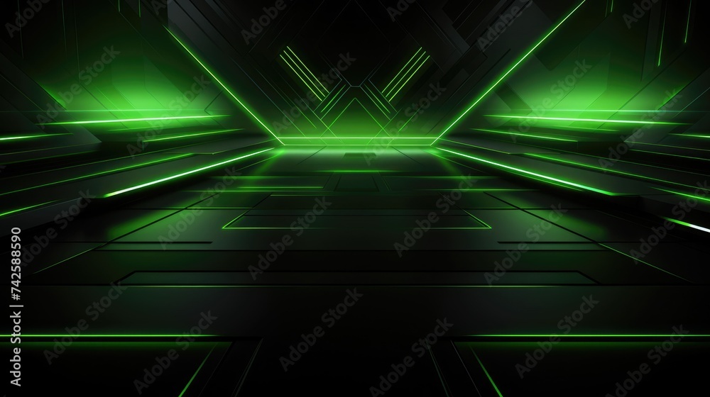 Fototapeta premium Black dark abstract background. Geometric shape. Line angle triangle stripe polygon. Color gradient