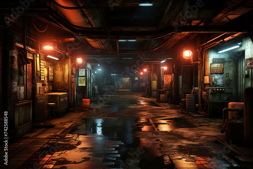Factory Area with Night Lights Dynamic Cinematic style
