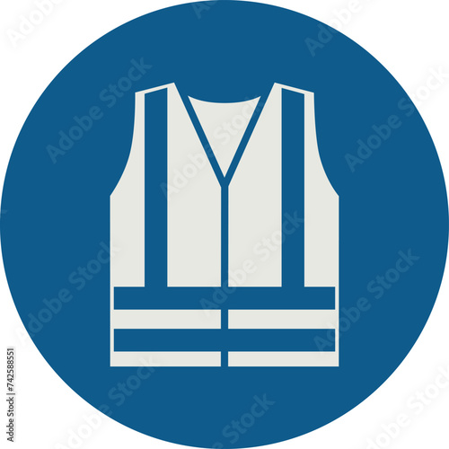OBLIGATION SIGN PICTOGRAM, WEAR HIGH VISIBILITY CLOTHING ISO 7010 – M015, VECTOR