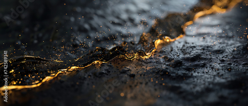 Black water lined by gold collection 21:9 aspect