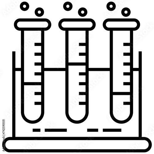 Chemical reaction, lab practical line icon 