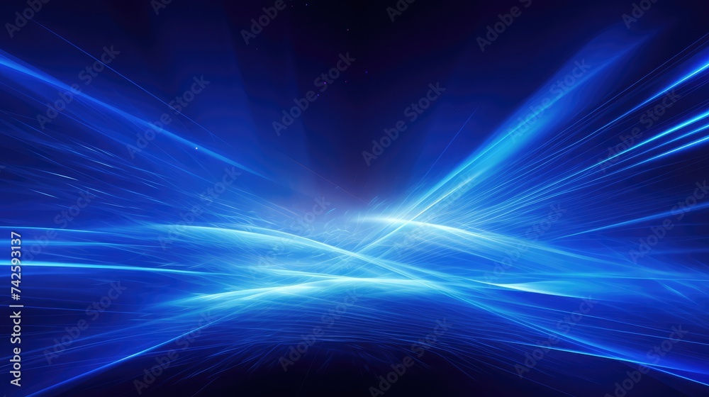 Abstract blue background texture of magic laser beautiful digital glowing burning fiery bright waves of lines of stripes of energy electric neon shining.