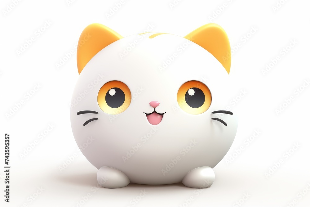 Cute cat icon on white background Cute cat icon on white background