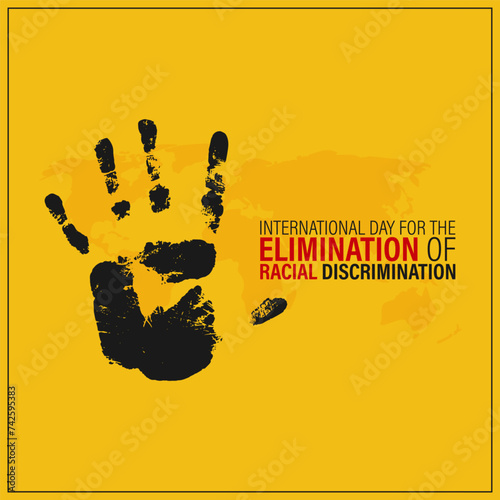 Vector illustration of International Day for the Elimination of Racial Di social media feed template