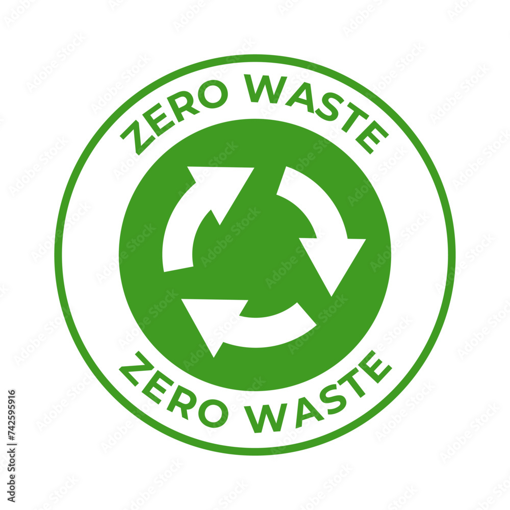 Zero waste labels. Green eco friendly label Zero waste labels. Green eco friendly label