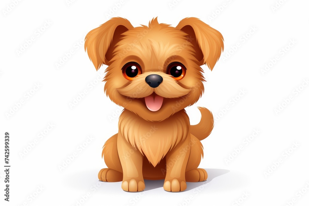 Fototapeta premium Cute dog icon on white background