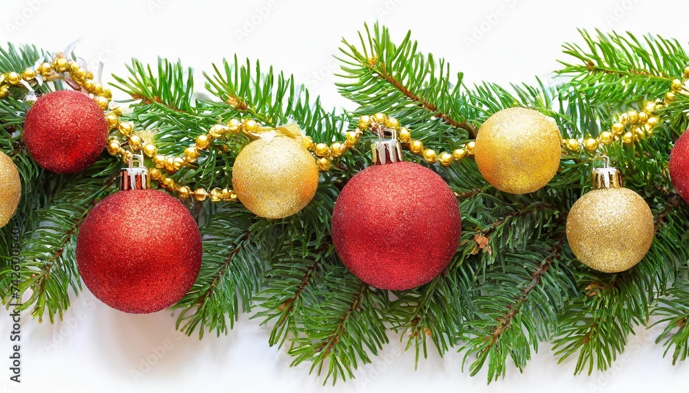 christmas garland isolated on white