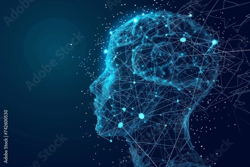 AI Brain Chip integration. Artificial Intelligence brain mind future sustainability axon. Semiconductor gamma aminobutyric acid circuit board neurological connectivity