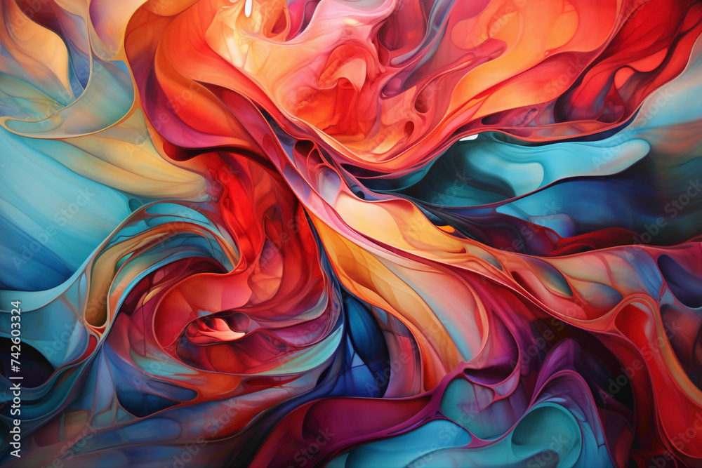 A symphony of vibrant hues explodes across the canvas, each splash a testament to unrestrained creativity.
