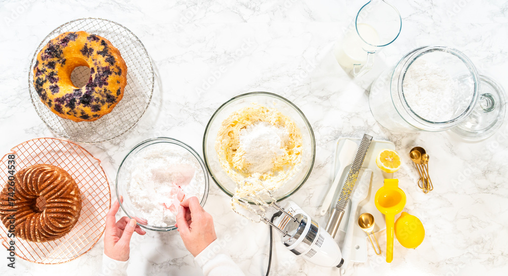 Crafting Lemon, Blueberry, and Vanilla Bundt Cakes
