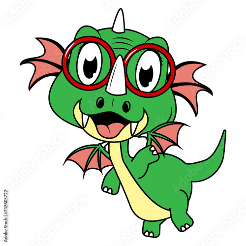 cute dragon animal cartoon © Curut Design Store
