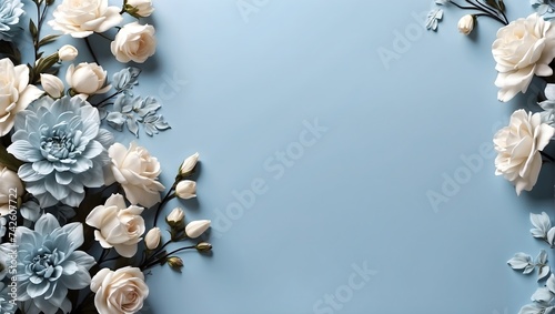 Background of flowers with empty space for text or greeting card design