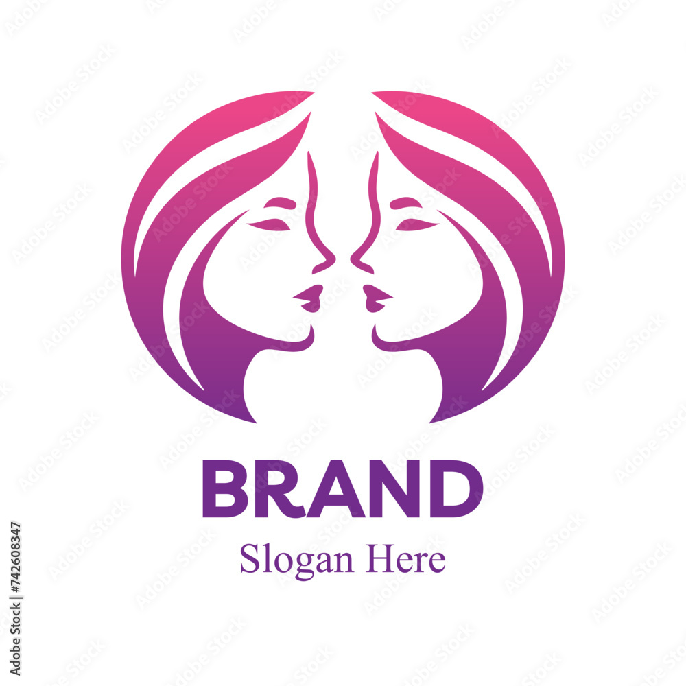 Beautiful Woman Logo, For industries related to style and beauty. Vector. Eps10 Beautiful Woman Logo, For industries related to style and beauty. Vector. Eps10