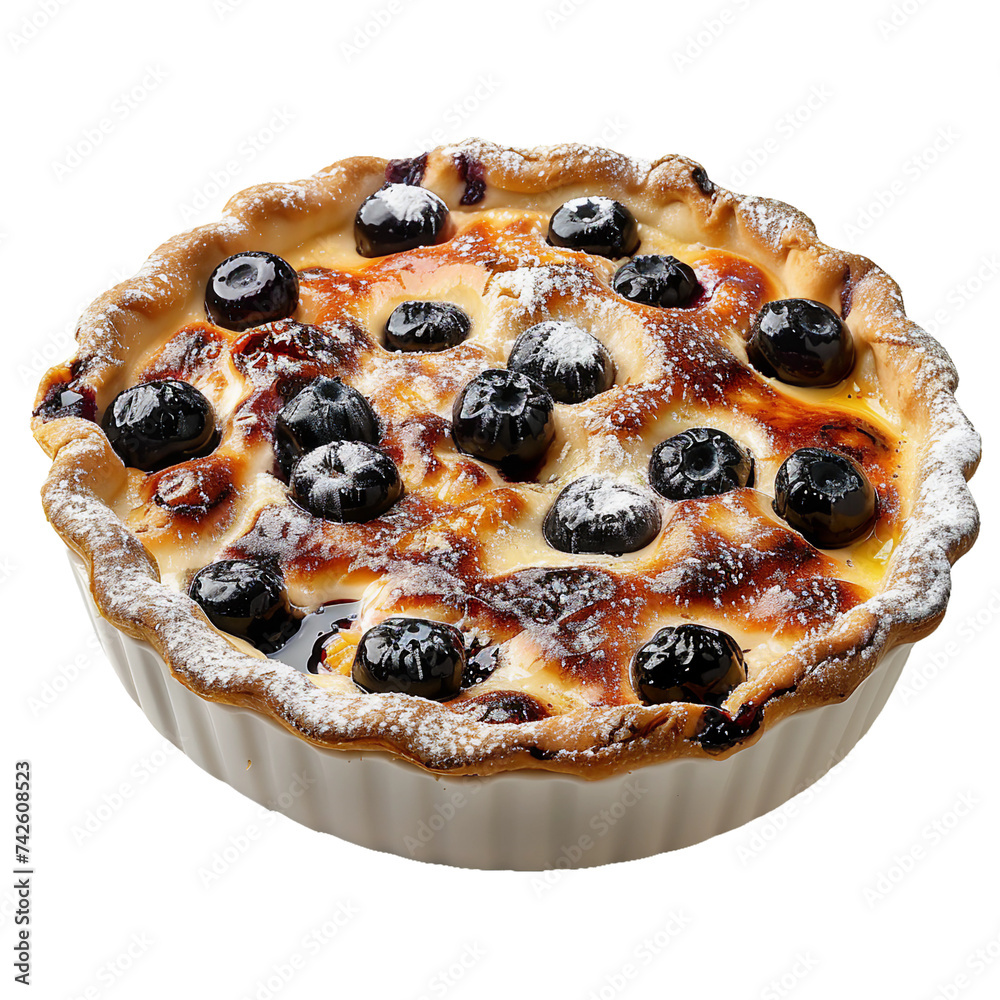 Clafoutis, transparent background, isolated image, generative AI Clafoutis, transparent background, isolated image, generative AI