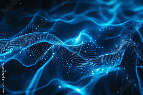 Abstract background with blue lines or network connections on a dark background
