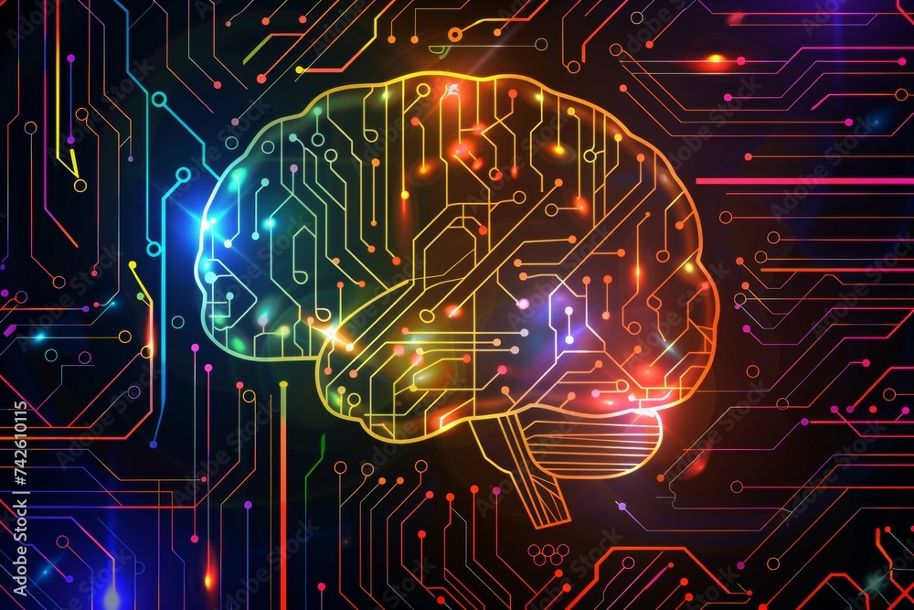 AI Brain Chip plasticity. Artificial Intelligence integration mind ...