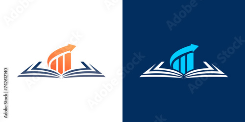 Finance business book logo illustration