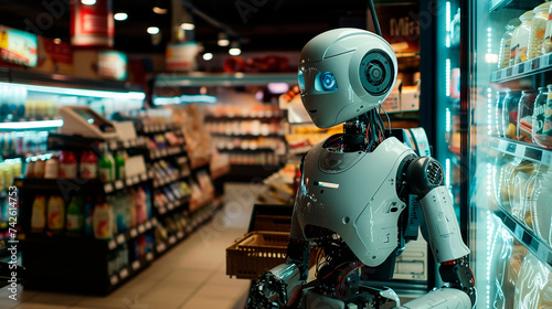 Robot assistant in a grocery store.