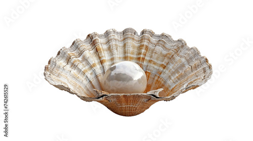 Pearl shell isolated on white transparent, PNG