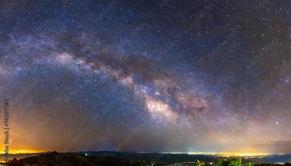 panorama of star galaxy and milky way on the sky