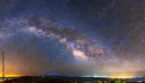 panorama of star galaxy and milky way on the sky