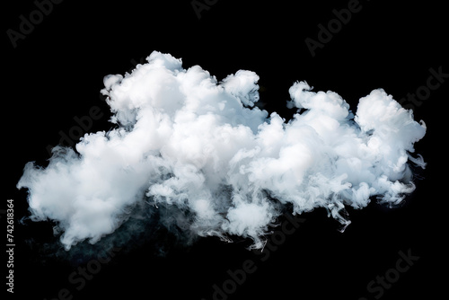 White smoke cloud background on black.