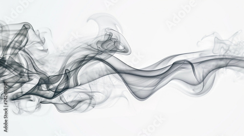 Gray smoke element isolated on white background © Lansk