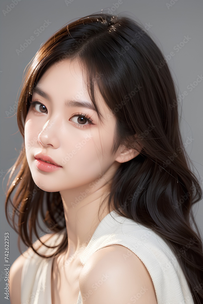Gorgeous Asian Young Female Model - Fashion or Cosmetics Model - Surreal Beauty with Perfect Fine Features - Beautiful Smooth Hair Gorgeous Asian Young Female Model - Fashion or Cosmetics Model - Surreal Beauty with Perfect Fine Features - Beautiful Smooth Hair