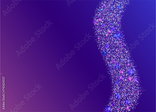 Carnival Serpentine. Disco Abstract Explosion. Carnaval Glitter. Unicorn Tinsel. Cristal Design. Falling Banner. Pink 3d Confetti. Light Pattern. Purple Carnival Serpentine