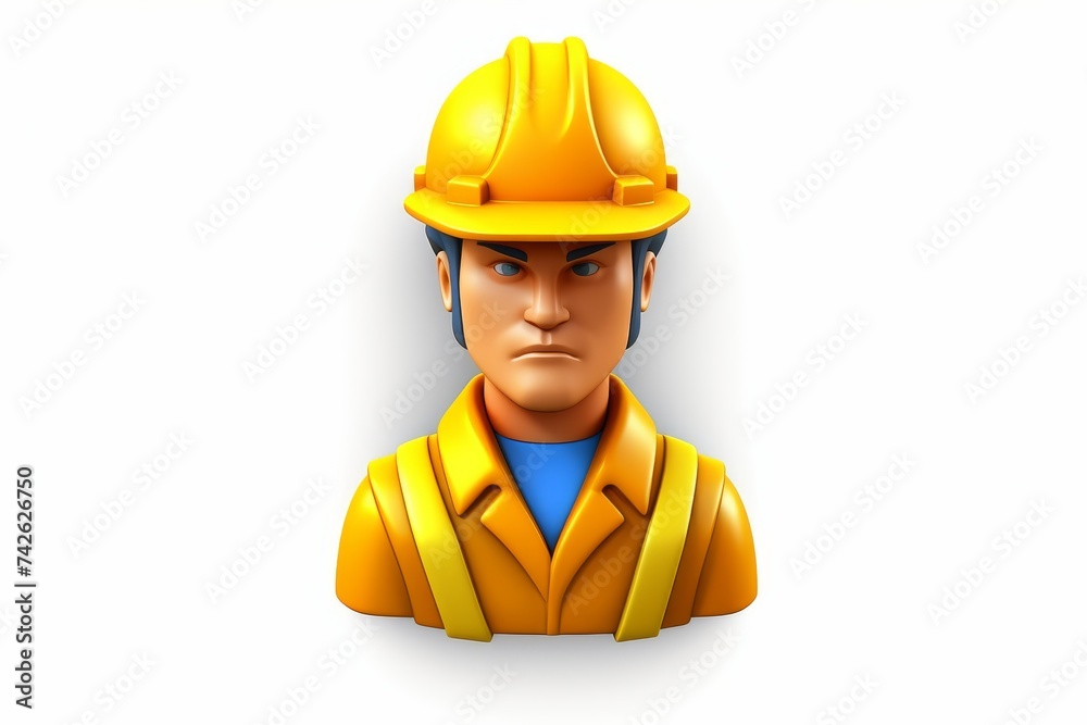 Construction worker avatar icon on white background
Construction worker avatar icon on white background
