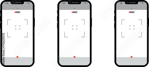 Mobile phones camera Record, Vector illustration