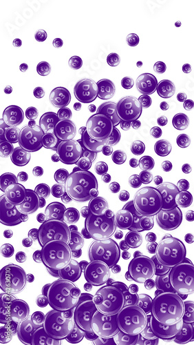 Vitamin D3 round capsules.