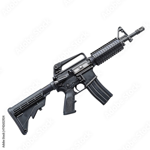 Assault rifle on isolated background