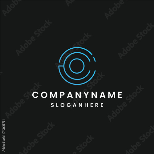 letter ci abstract logo design template vector illustration