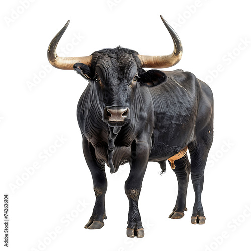 Bull on isolated background