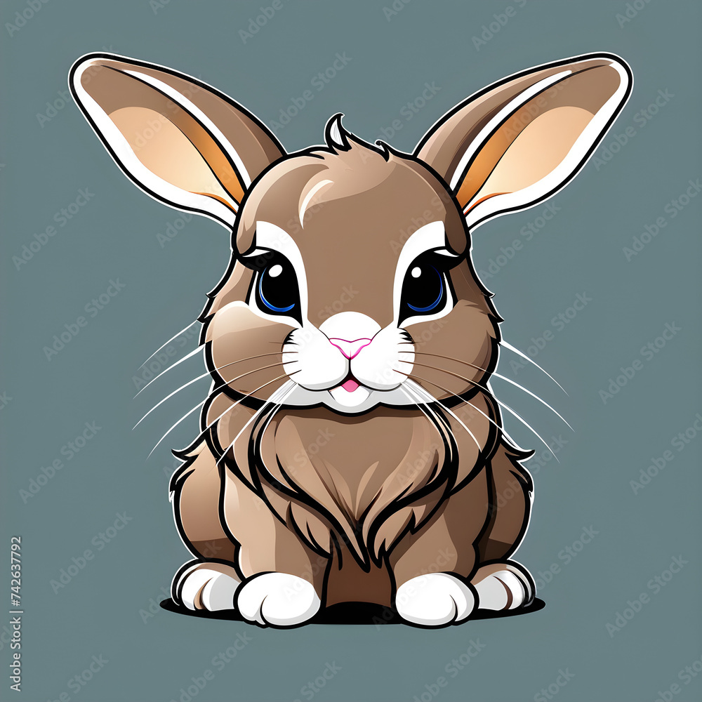 Fototapeta premium Captivating Expressions: The Charm of Diverse Gestures in Holland Lop Rabbits.(Generative AI)