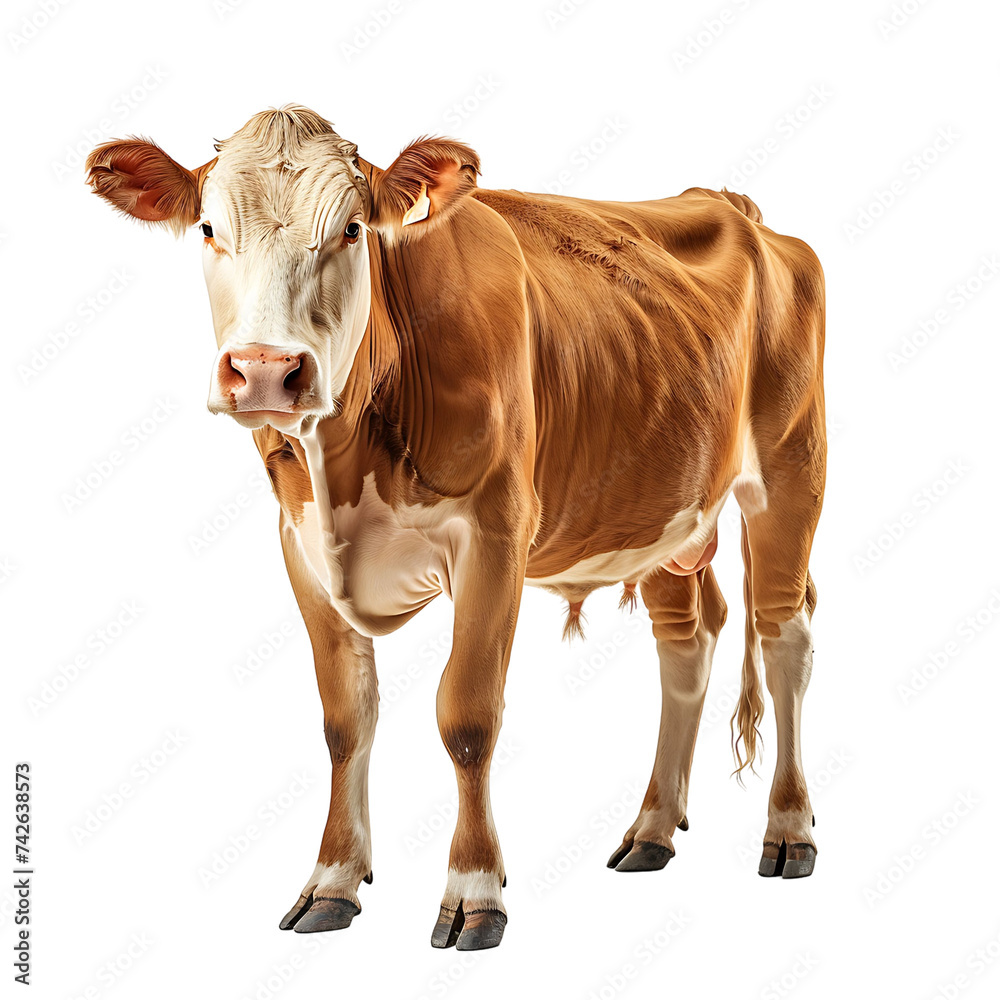 Cow on isolated background