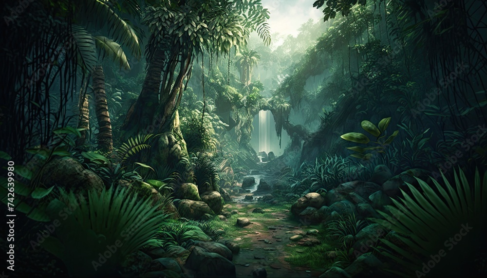 Tropical jungles of Southeast Asia Background