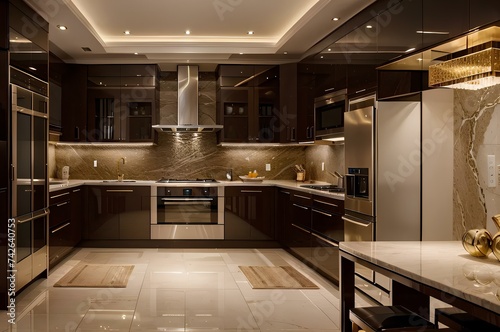 Wallpaper Mural  Luxurious kitchen space that exudes opulence and refinement through the use of premium materials, lavish finishes, and upscale appliances Torontodigital.ca