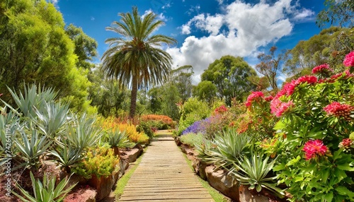 beautiful australian garden full of native plants and flowers photo