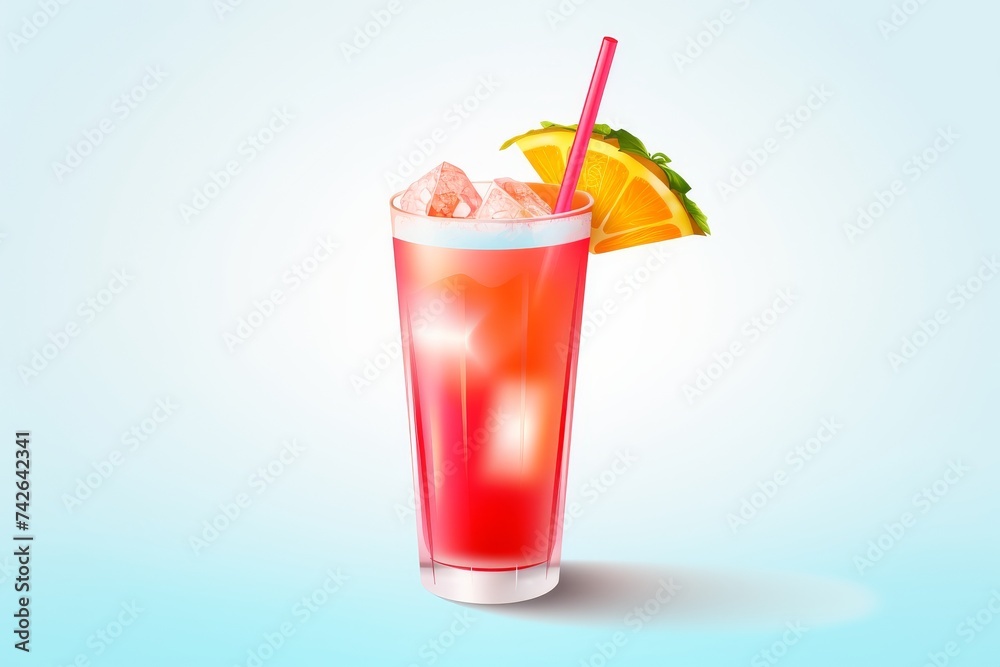 Cocktail 3d icon on white background Cocktail 3d icon on white background