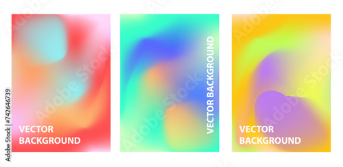 Set of Vector Gradient Backgrounds. Covers Design Templates. Trendy Modern Background. Vector Illustration.