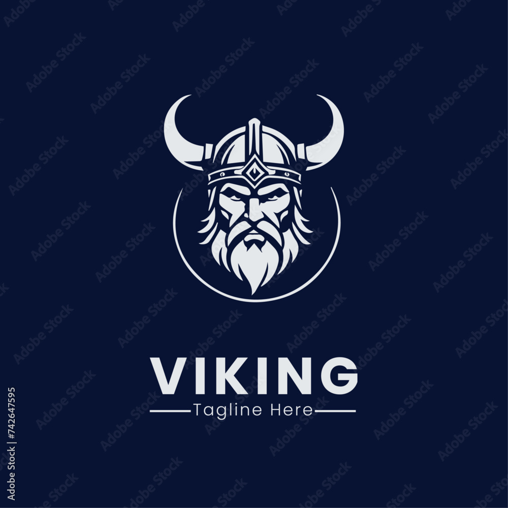 viking logo design icon template minimalist