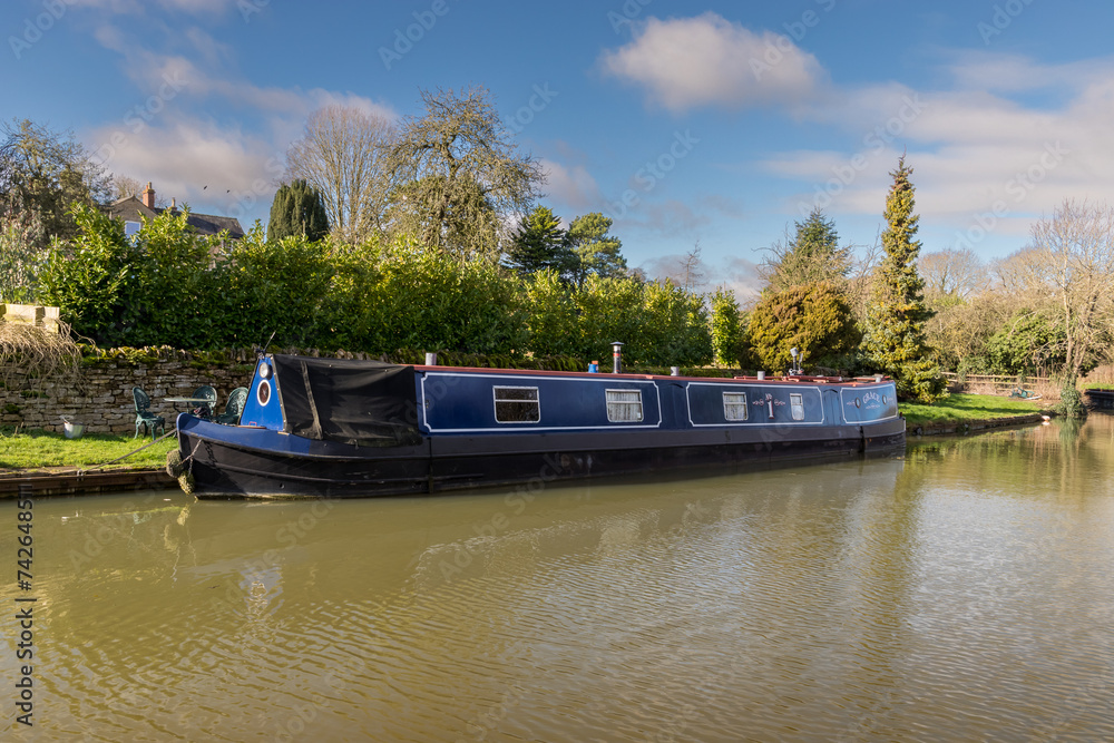 Naklejka premium Moored narrowboat