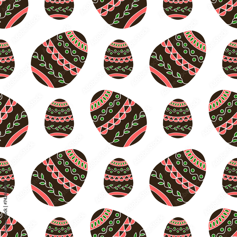 Bright seamless illustration with eggs on a white background. Easter. Bright seamless illustration with eggs on a white background. Easter.